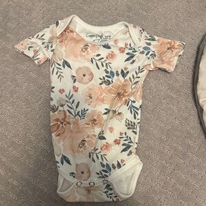 Copper Pearl Floral Print Baby Bodysuit